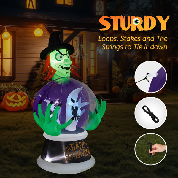 5.9ft Halloween inflatable witch with glowing crystal ball yard décor
Large LED and RGB inflatable witch decoration for Halloween lawn
HoliPop inflatable witch holding crystal ball for outdoor holiday décor
Halloween blow-up yard decoration witch with crystal ball lights
Spooky outdoor inflatable witch Halloween decoration waterproof polyester
