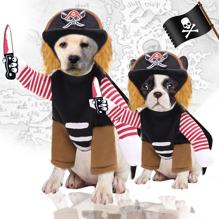 Dog wearing pirate costume Halloween outfit for pets
Cat dressed as pirate in polyester Halloween costume
Funny pirate pet costume for dogs and cats Halloween cosplay
HoliPop pet Halloween pirate outfit fashionable design
Dog and cat pirate clothes Halloween costume for pets