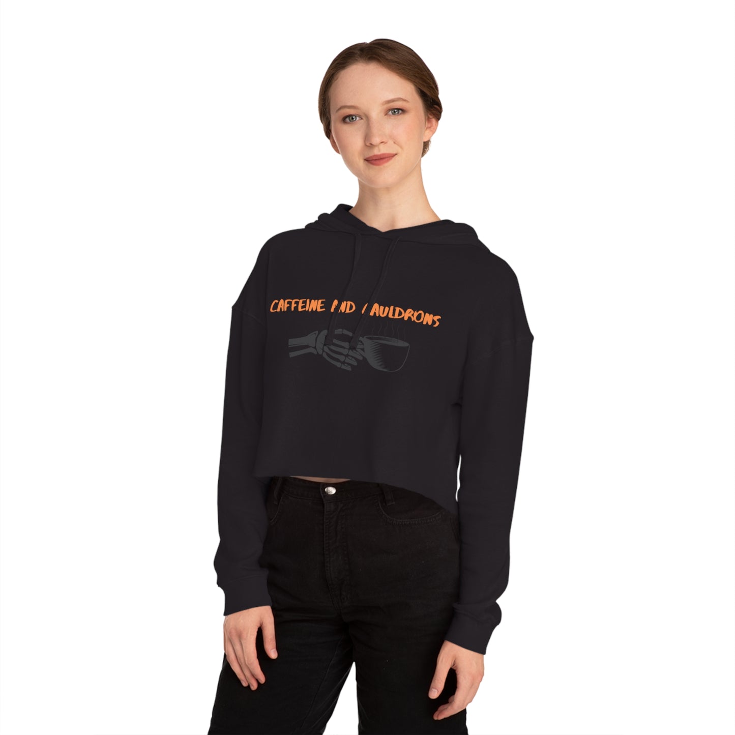 HoliPop Caffeine and Cauldrons cropped hoodie witchy Halloween style
Cozy cropped hoodie for coffee lovers with cauldron design spooky fashion
Relaxed-fit women’s cropped hoodie HoliPop Halloween apparel
Black cropped hoodie with adjustable drawstring hood witchy aesthetic
Caffeine and Cauldrons cropped hoodie casual spooky season outfit