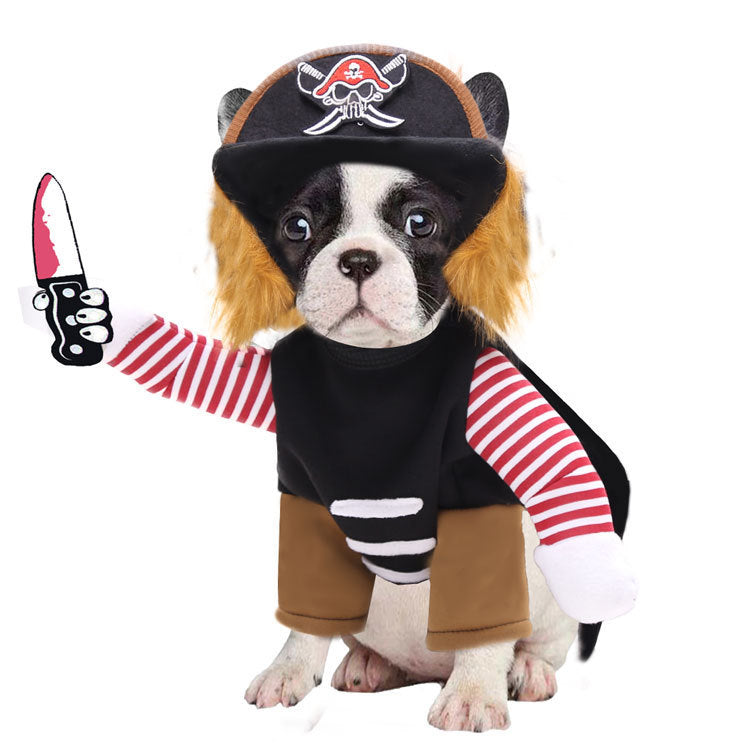 Dog wearing pirate costume Halloween outfit for pets
Cat dressed as pirate in polyester Halloween costume
Funny pirate pet costume for dogs and cats Halloween cosplay
HoliPop pet Halloween pirate outfit fashionable design
Dog and cat pirate clothes Halloween costume for pets