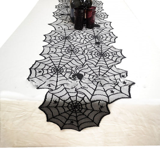 Halloween black lace spiderweb table runner for spooky décor
Polyester spiderweb fireplace scarf Halloween home decoration
HoliPop gothic lace tablecloth for Halloween party tables
Elegant black spiderweb lace runner for mantle or dining table
Halloween lace spiderweb table cover gothic style home décor