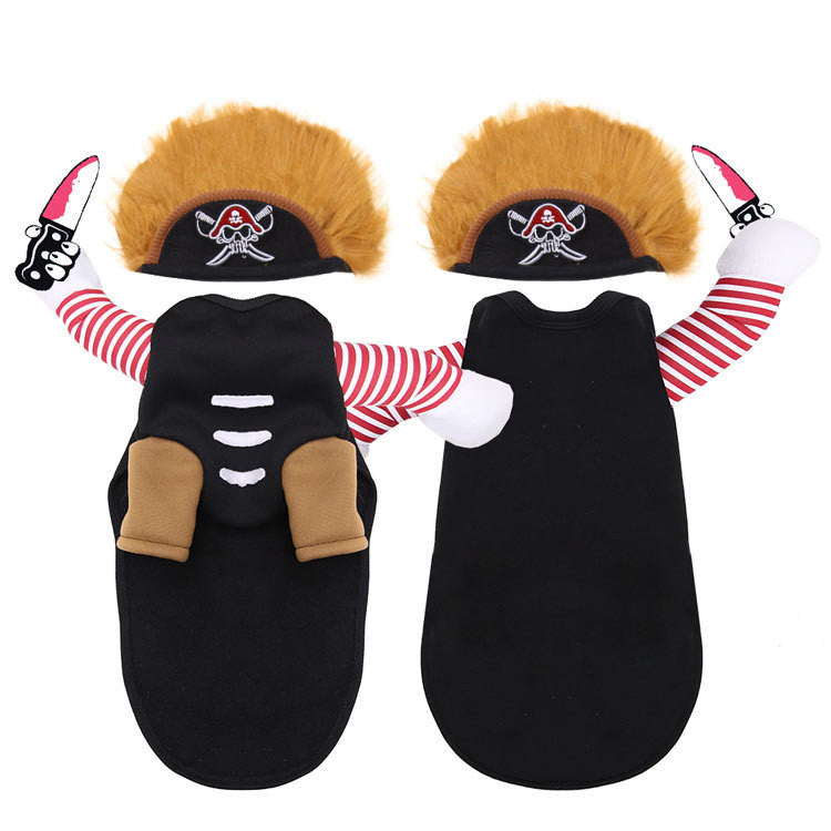 Dog wearing pirate costume Halloween outfit for pets
Cat dressed as pirate in polyester Halloween costume
Funny pirate pet costume for dogs and cats Halloween cosplay
HoliPop pet Halloween pirate outfit fashionable design
Dog and cat pirate clothes Halloween costume for pets