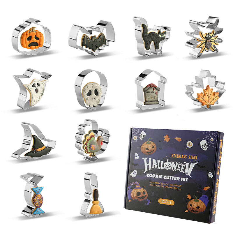 12-piece stainless steel Halloween cookie cutters set spooky shapes
Durable biscuit molds for holiday baking stainless steel Halloween kit
HoliPop Halloween cookie mold set in festive gift box packaging
Halloween baking accessories stainless steel cookie cutters
Spooky shaped cookie cutters Halloween stainless steel baking molds