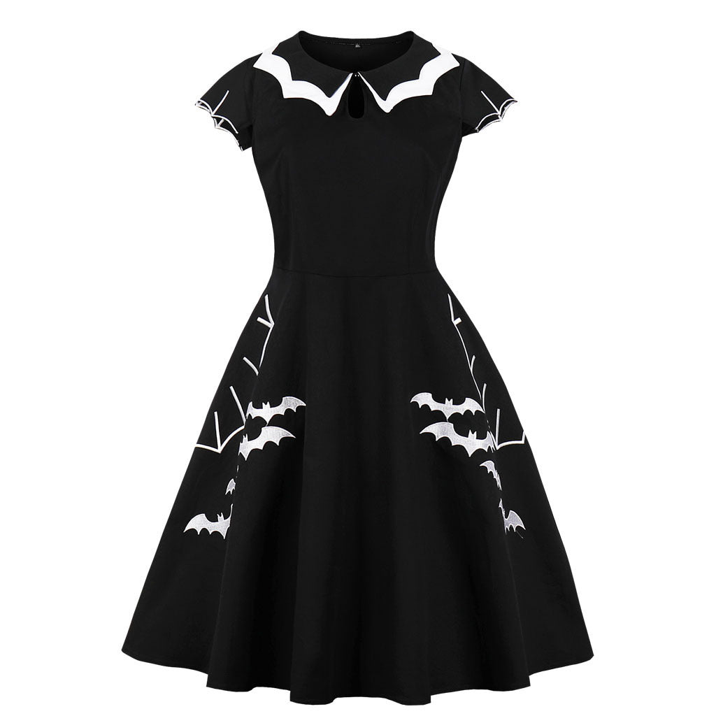 “Halloween bat embroidered dress gothic spooky HoliPop”
“black cotton Halloween dress with embroidered bats”
“spooky cute gothic embroidered bat dress HoliPop outfit”
“Halloween embroidered bat party dress for women HoliPop”