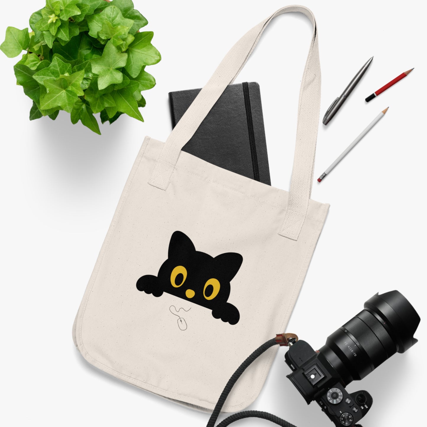 HoliPop organic cotton tote bag with whimsical cat and computer mouse design
Eco-friendly Halloween tote bag for cat lovers sustainable HoliPop style
Certified organic canvas tote with reinforced cotton web handles
Spacious reusable shopping bag HoliPop Halloween cat design
Sustainable cotton tote bag eco-conscious gift for cat and tech lovers