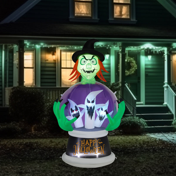 5.9ft Halloween inflatable witch with glowing crystal ball yard décor
Large LED and RGB inflatable witch decoration for Halloween lawn
HoliPop inflatable witch holding crystal ball for outdoor holiday décor
Halloween blow-up yard decoration witch with crystal ball lights
Spooky outdoor inflatable witch Halloween decoration waterproof polyester