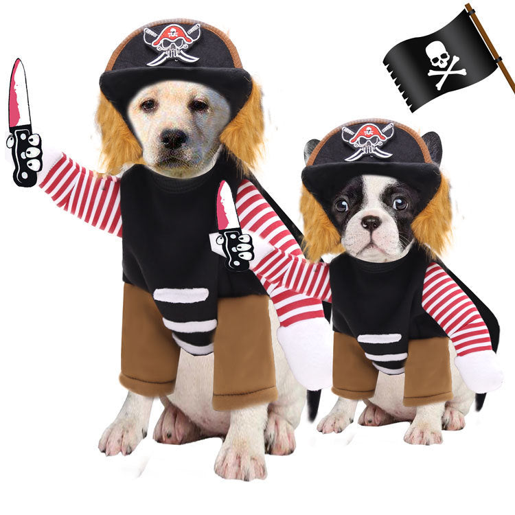 Dog wearing pirate costume Halloween outfit for pets
Cat dressed as pirate in polyester Halloween costume
Funny pirate pet costume for dogs and cats Halloween cosplay
HoliPop pet Halloween pirate outfit fashionable design
Dog and cat pirate clothes Halloween costume for pets