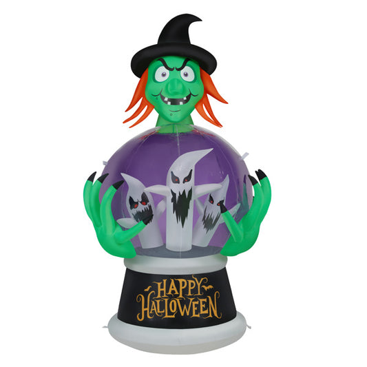 5.9ft Halloween inflatable witch with glowing crystal ball yard décor
Large LED and RGB inflatable witch decoration for Halloween lawn
HoliPop inflatable witch holding crystal ball for outdoor holiday décor
Halloween blow-up yard decoration witch with crystal ball lights
Spooky outdoor inflatable witch Halloween decoration waterproof polyester