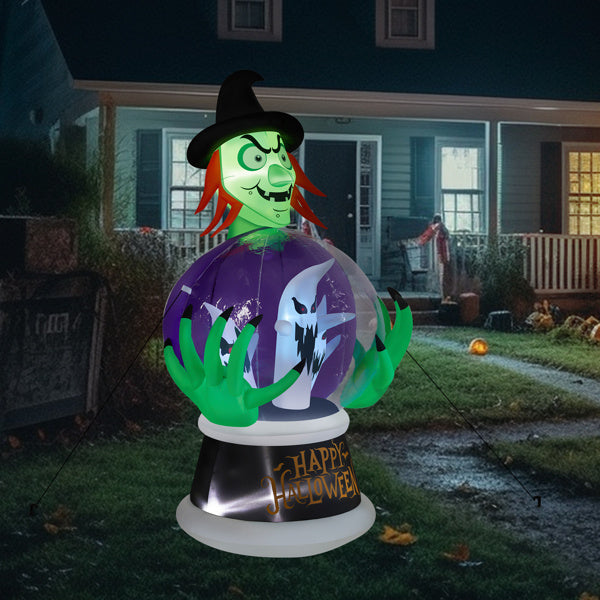 5.9ft Halloween inflatable witch with glowing crystal ball yard décor
Large LED and RGB inflatable witch decoration for Halloween lawn
HoliPop inflatable witch holding crystal ball for outdoor holiday décor
Halloween blow-up yard decoration witch with crystal ball lights
Spooky outdoor inflatable witch Halloween decoration waterproof polyester