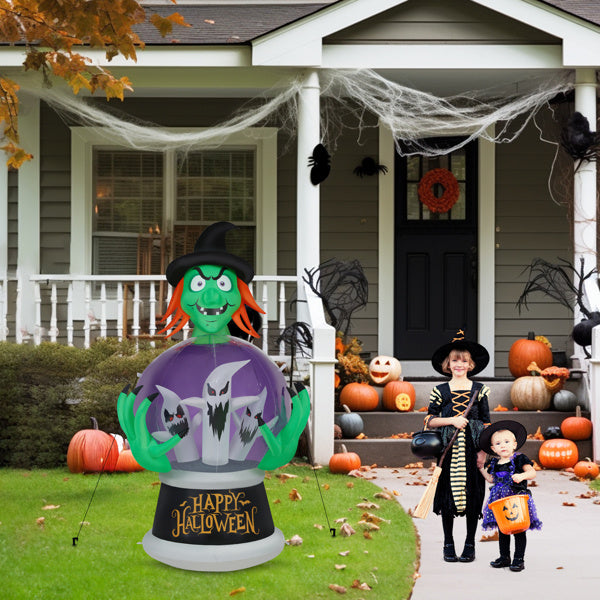 5.9ft Halloween inflatable witch with glowing crystal ball yard décor
Large LED and RGB inflatable witch decoration for Halloween lawn
HoliPop inflatable witch holding crystal ball for outdoor holiday décor
Halloween blow-up yard decoration witch with crystal ball lights
Spooky outdoor inflatable witch Halloween decoration waterproof polyester