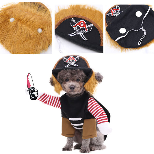 Dog wearing pirate costume Halloween outfit for pets
Cat dressed as pirate in polyester Halloween costume
Funny pirate pet costume for dogs and cats Halloween cosplay
HoliPop pet Halloween pirate outfit fashionable design
Dog and cat pirate clothes Halloween costume for pets