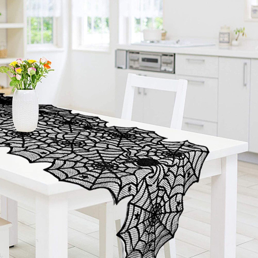 Halloween black lace spiderweb table runner for spooky décor
Polyester spiderweb fireplace scarf Halloween home decoration
HoliPop gothic lace tablecloth for Halloween party tables
Elegant black spiderweb lace runner for mantle or dining table
Halloween lace spiderweb table cover gothic style home décor