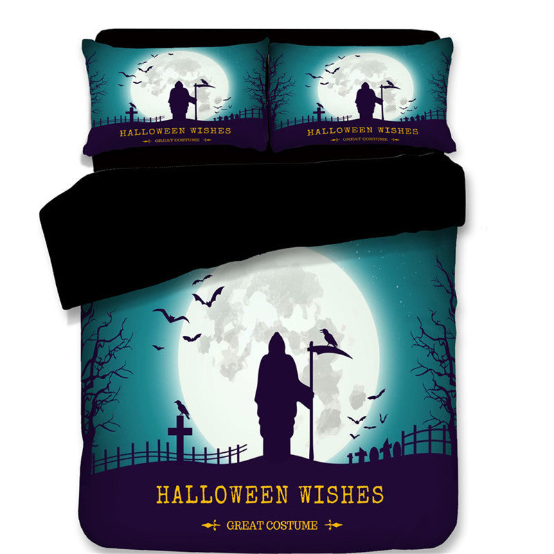 Halloween four piece bedding set with duvet cover and pillowcases
Festive cotton polyester duvet cover set in spooky Halloween design
HoliPop Halloween bedroom décor twin full queen bedding set
Halloween duvet cover set with pillowcases holiday bedroom style
Spooky home bedding Halloween duvet cover and pillowcase set