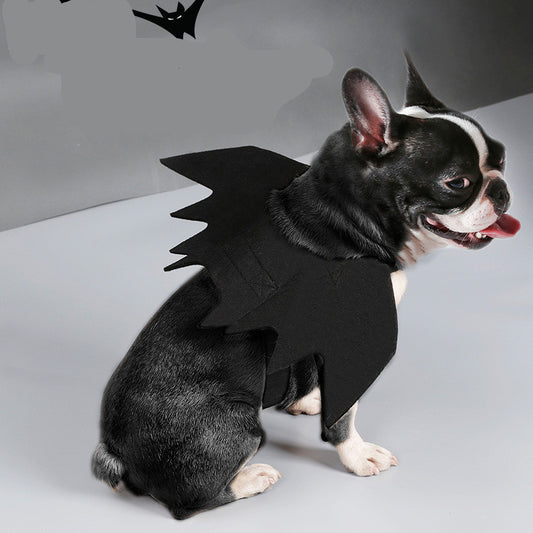 Halloween pet bat wings costume for dogs and cats
Lightweight black felt bat wings pet Halloween outfit
HoliPop bat wings accessory for pets spooky Halloween
Dog wearing Halloween bat costume wings with Velcro straps
Cat pet cosplay costume bat wings black felt Halloween