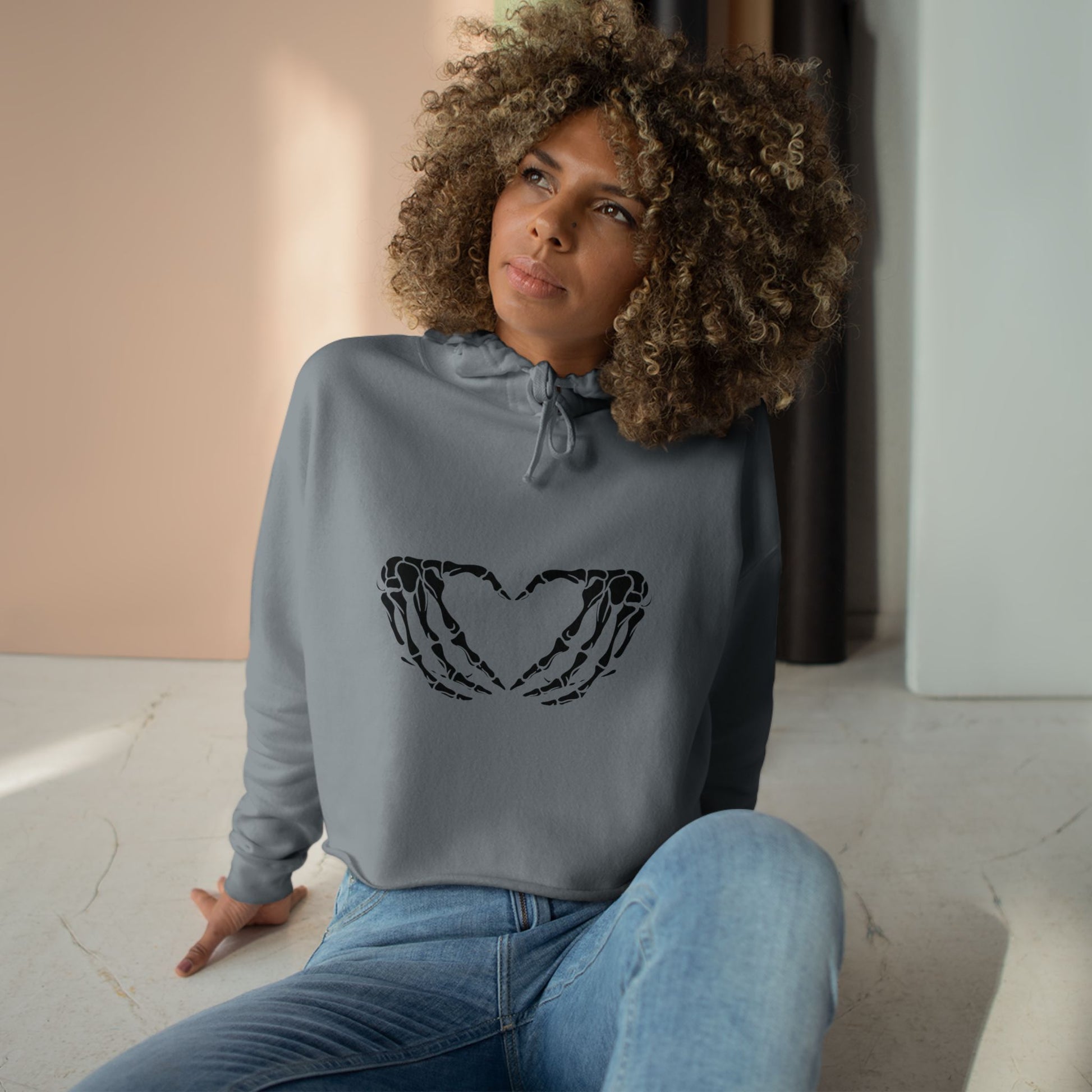 HoliPop Skeleton Heart crop hoodie spooky Halloween fashion
Women’s cropped hoodie with skeleton heart design HoliPop style
Relaxed fit fleece crop hoodie with raw hem Halloween apparel
Black skeleton heart hoodie cropped medium-weight spooky clothing
Skeleton Heart hoodie HoliPop cropped sweatshirt cozy gothic fashion