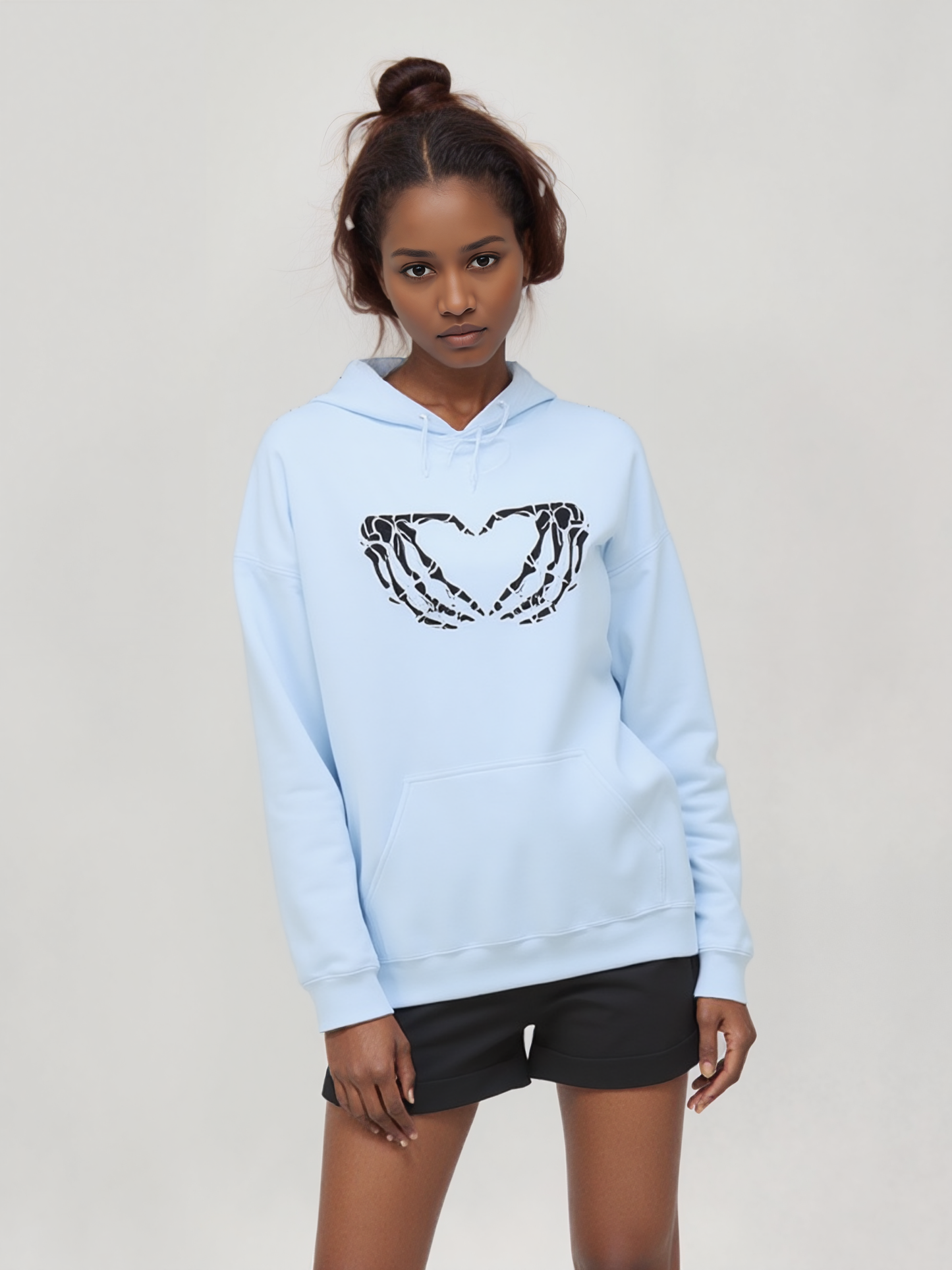 Holipop Skeleton Heart Hoodie – Cozy Unisex Halloween Sweatshirt, Goth-Inspired Pullover, Perfect Gift for Friends