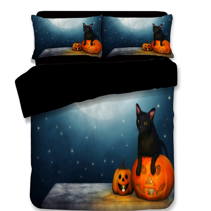 Halloween four piece bedding set with duvet cover and pillowcases
Festive cotton polyester duvet cover set in spooky Halloween design
HoliPop Halloween bedroom décor twin full queen bedding set
Halloween duvet cover set with pillowcases holiday bedroom style
Spooky home bedding Halloween duvet cover and pillowcase set