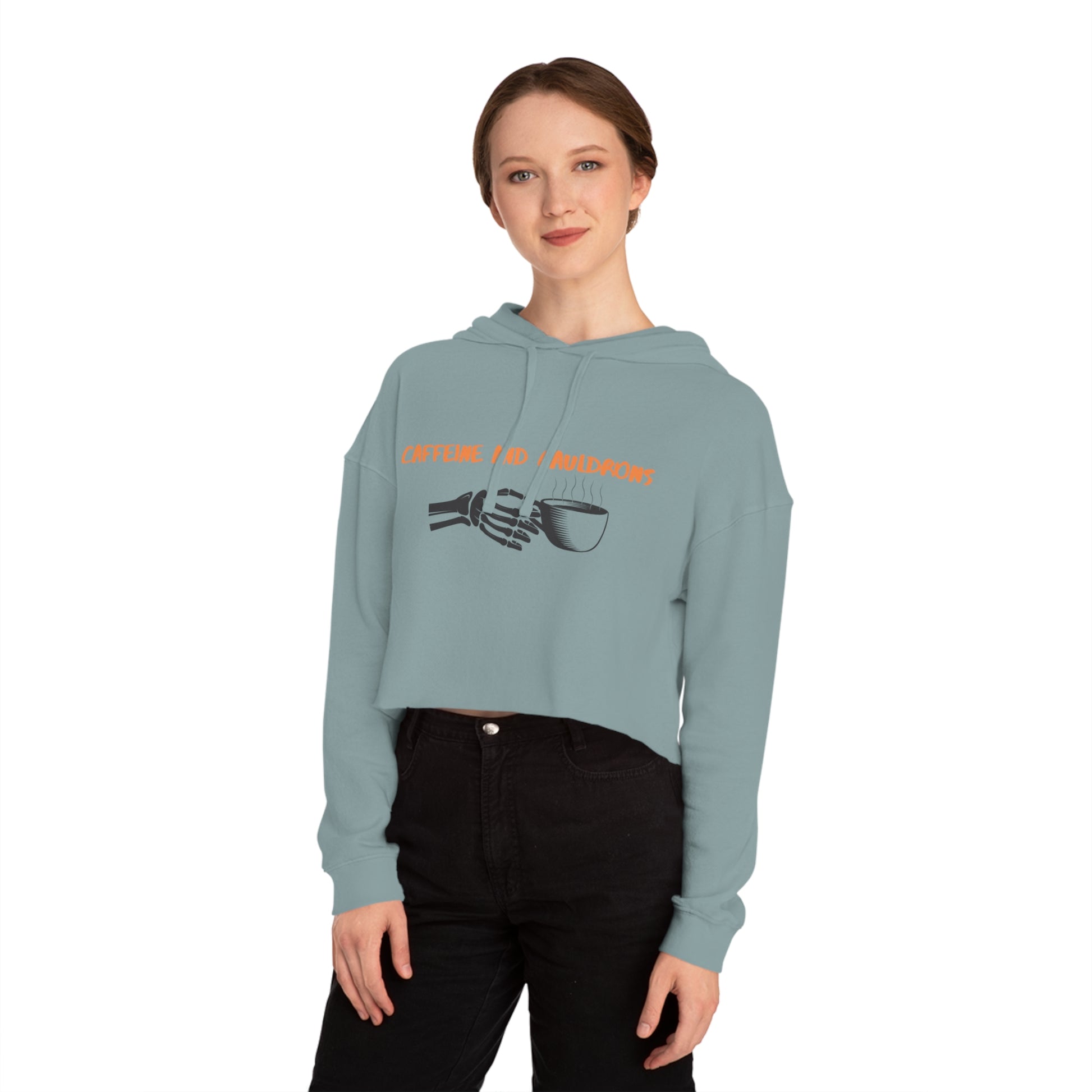 HoliPop Caffeine and Cauldrons cropped hoodie witchy Halloween style
Cozy cropped hoodie for coffee lovers with cauldron design spooky fashion
Relaxed-fit women’s cropped hoodie HoliPop Halloween apparel
Black cropped hoodie with adjustable drawstring hood witchy aesthetic
Caffeine and Cauldrons cropped hoodie casual spooky season outfit