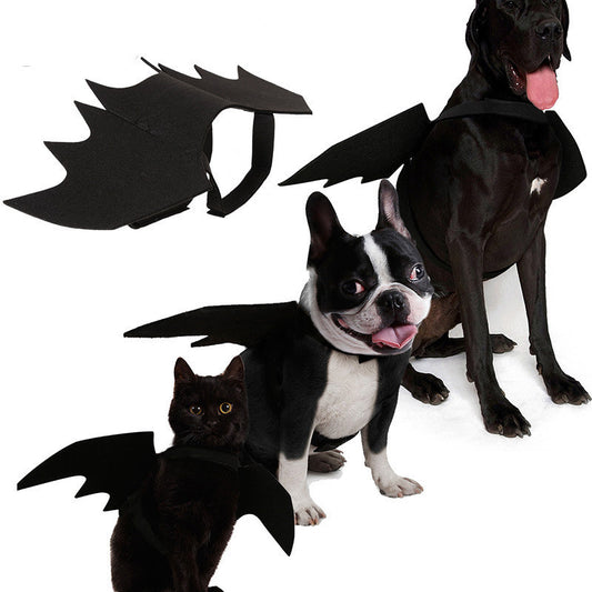 Halloween pet bat wings costume for dogs and cats
Lightweight black felt bat wings pet Halloween outfit
HoliPop bat wings accessory for pets spooky Halloween
Dog wearing Halloween bat costume wings with Velcro straps
Cat pet cosplay costume bat wings black felt Halloween