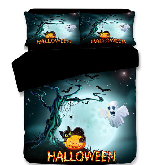 Halloween four piece bedding set with duvet cover and pillowcases
Festive cotton polyester duvet cover set in spooky Halloween design
HoliPop Halloween bedroom décor twin full queen bedding set
Halloween duvet cover set with pillowcases holiday bedroom style
Spooky home bedding Halloween duvet cover and pillowcase set