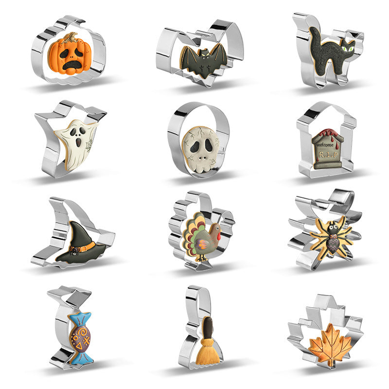 12-piece stainless steel Halloween cookie cutters set spooky shapes
Durable biscuit molds for holiday baking stainless steel Halloween kit
HoliPop Halloween cookie mold set in festive gift box packaging
Halloween baking accessories stainless steel cookie cutters
Spooky shaped cookie cutters Halloween stainless steel baking molds